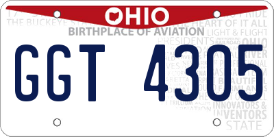 OH license plate GGT4305