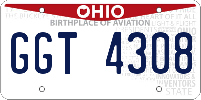 OH license plate GGT4308