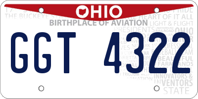OH license plate GGT4322