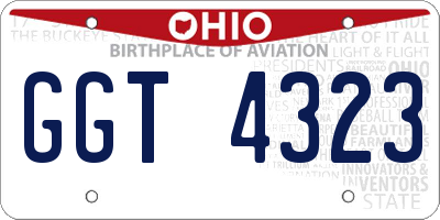 OH license plate GGT4323