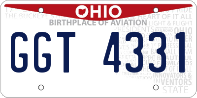 OH license plate GGT4331