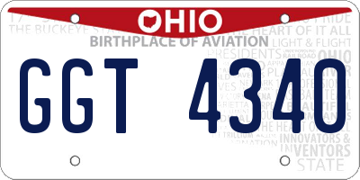 OH license plate GGT4340