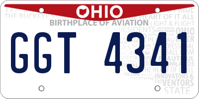 OH license plate GGT4341