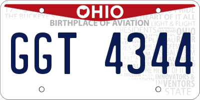 OH license plate GGT4344