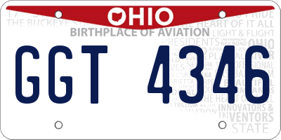 OH license plate GGT4346