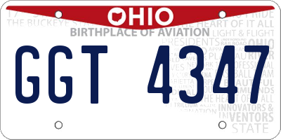 OH license plate GGT4347