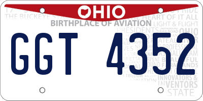 OH license plate GGT4352