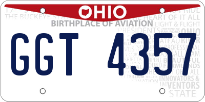 OH license plate GGT4357