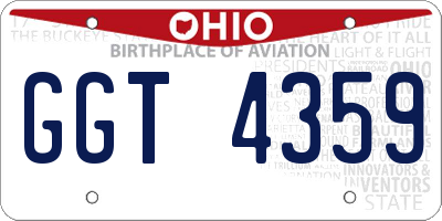 OH license plate GGT4359
