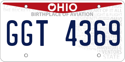 OH license plate GGT4369
