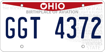 OH license plate GGT4372