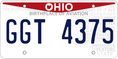 OH license plate GGT4375