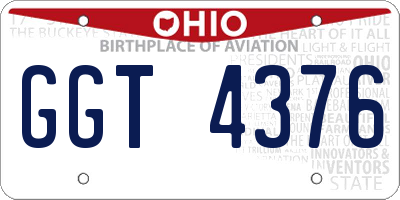 OH license plate GGT4376