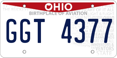 OH license plate GGT4377