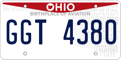 OH license plate GGT4380