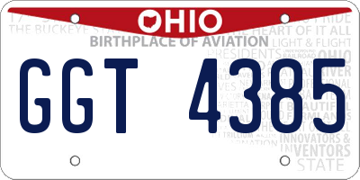 OH license plate GGT4385