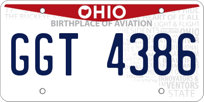 OH license plate GGT4386