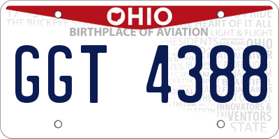 OH license plate GGT4388