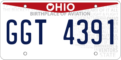 OH license plate GGT4391
