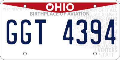 OH license plate GGT4394