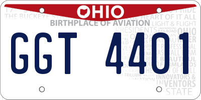 OH license plate GGT4401