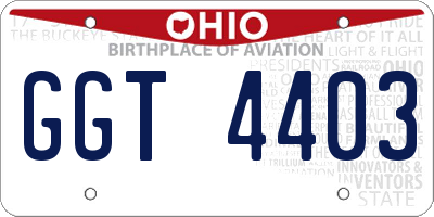OH license plate GGT4403
