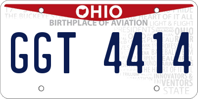 OH license plate GGT4414