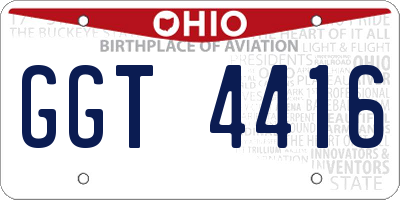 OH license plate GGT4416