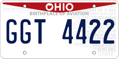 OH license plate GGT4422