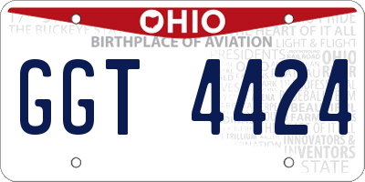 OH license plate GGT4424