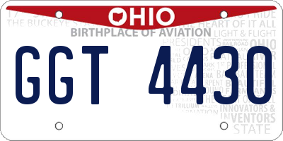 OH license plate GGT4430