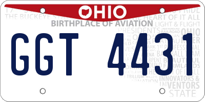 OH license plate GGT4431