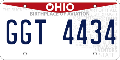 OH license plate GGT4434