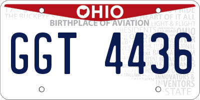 OH license plate GGT4436