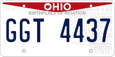 OH license plate GGT4437