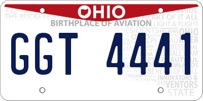 OH license plate GGT4441