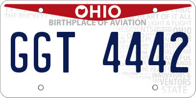 OH license plate GGT4442
