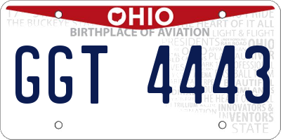 OH license plate GGT4443