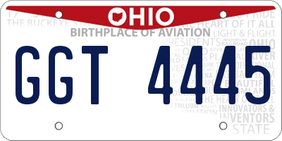 OH license plate GGT4445