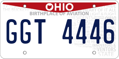 OH license plate GGT4446