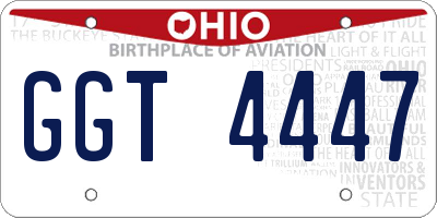 OH license plate GGT4447