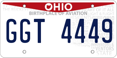 OH license plate GGT4449