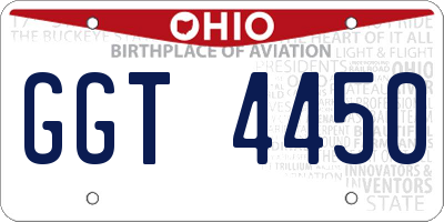 OH license plate GGT4450