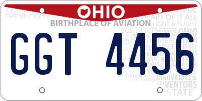 OH license plate GGT4456