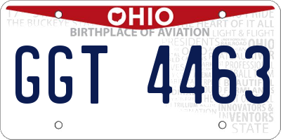 OH license plate GGT4463