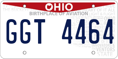 OH license plate GGT4464