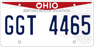 OH license plate GGT4465