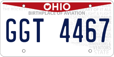 OH license plate GGT4467