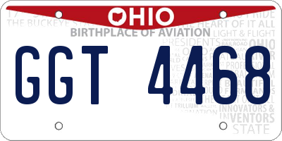 OH license plate GGT4468