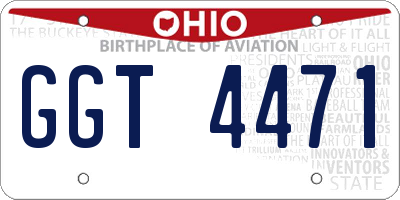 OH license plate GGT4471